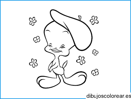 Dibujo de Piolín con boina para colorear