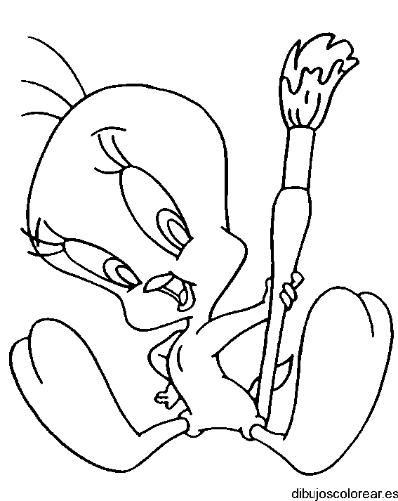 Dibujo de Piolín con un pincel para colorear