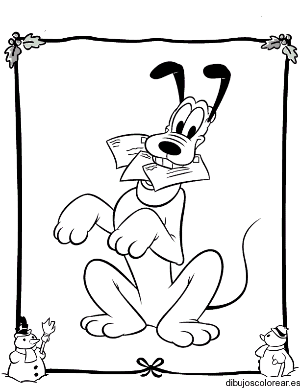 Dibujo de Pluto con cartas para colorear