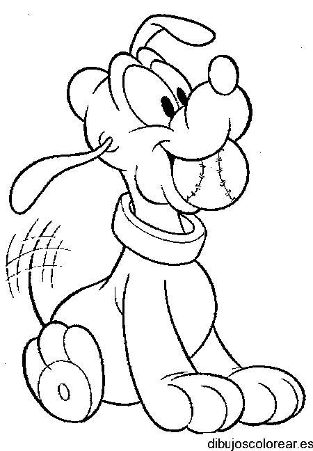 Dibujo de Pluto con una bola para colorear