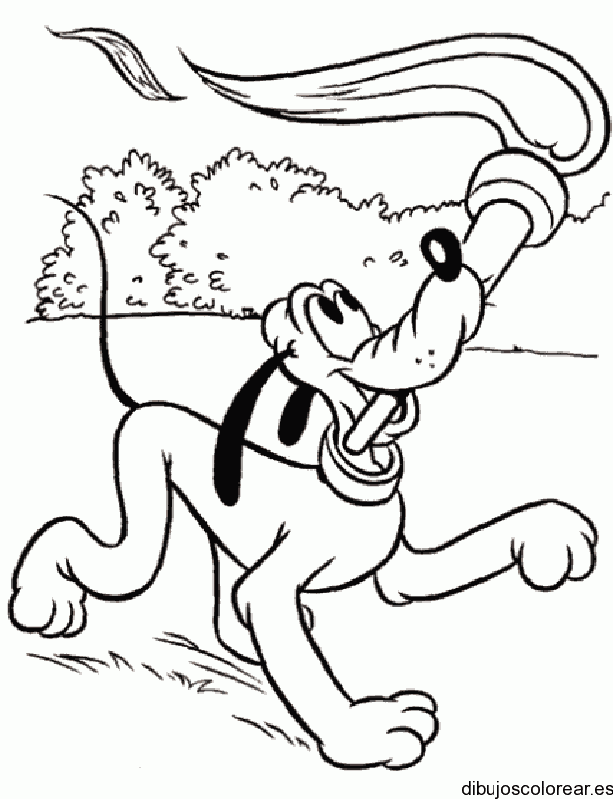 Dibujo de Pluto jugando para colorear
