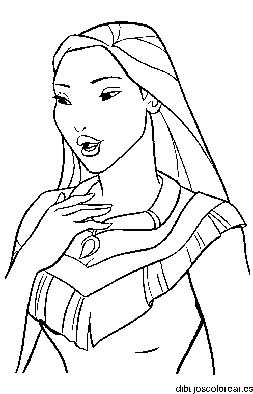 Dibujo de Pocahontas sonriente para colorear