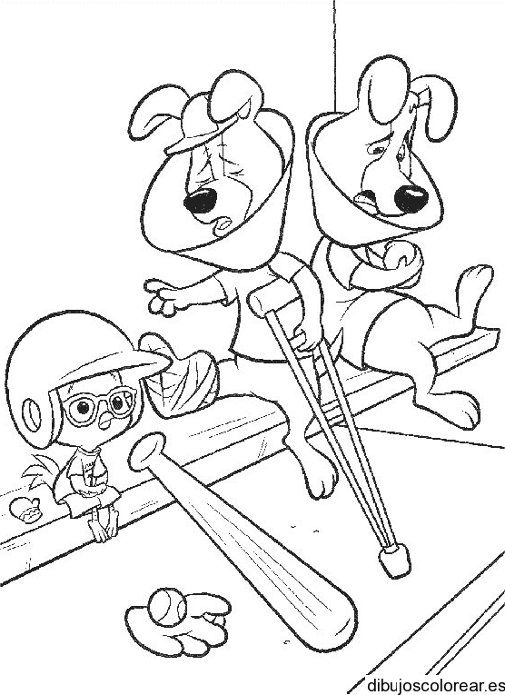 Dibujo de pollito en la banca para colorear