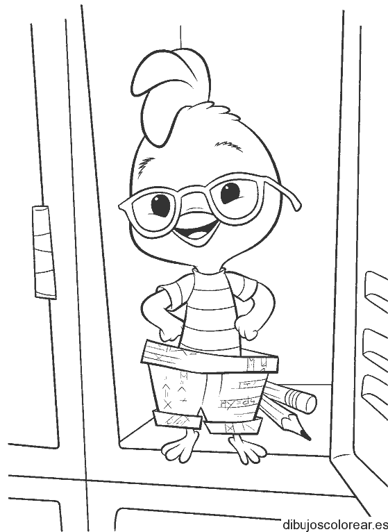 Dibujo de pollito sonriendo para colorear