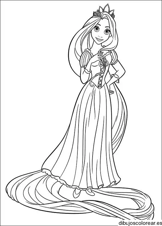 Dibujo de princesa Rapunzel para colorear