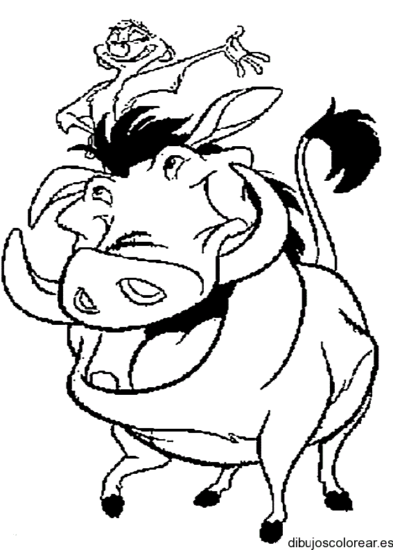Dibujo de Pumba para colorear