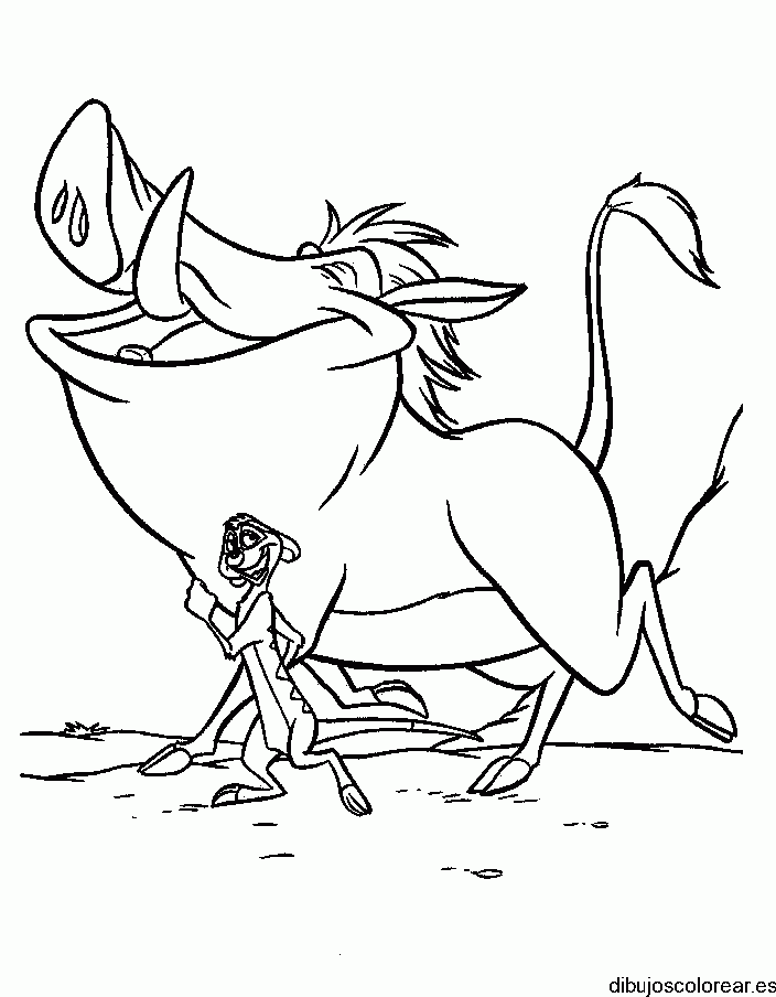 Dibujo de Pumba para colorear