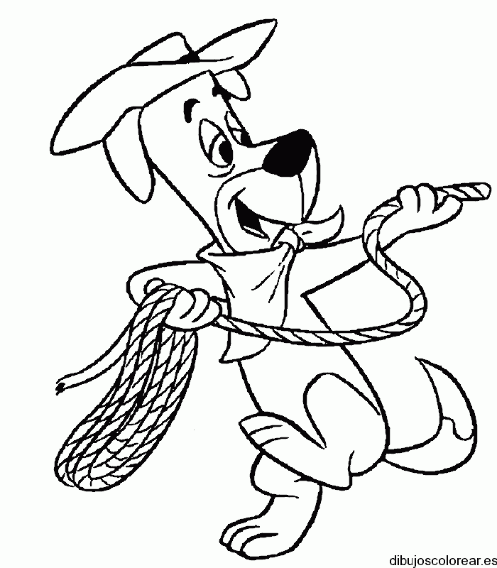 Dibujo de Roquet el perro como vaquero para colorear