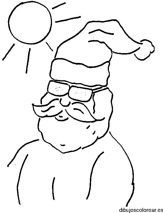 Dibujo de Santa Claus bronceándose para colorear