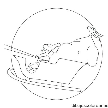 Dibujo de Santa Claus con la luna para colorear