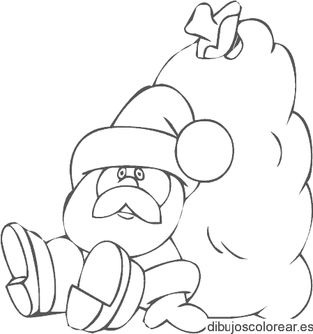 Dibujo de Santa Claus y sus regalos para colorear