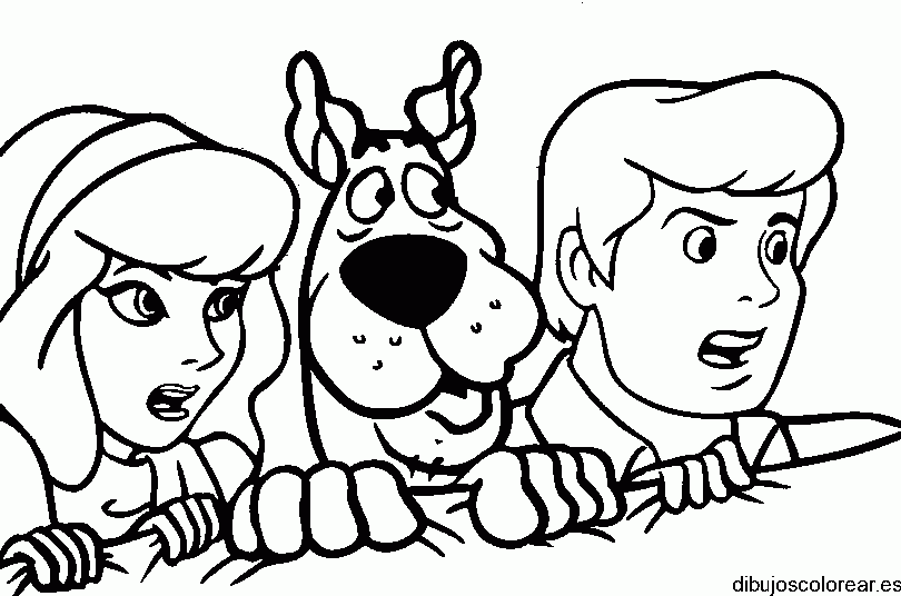 Dibujo de Scobby Doo y Fred para colorear
