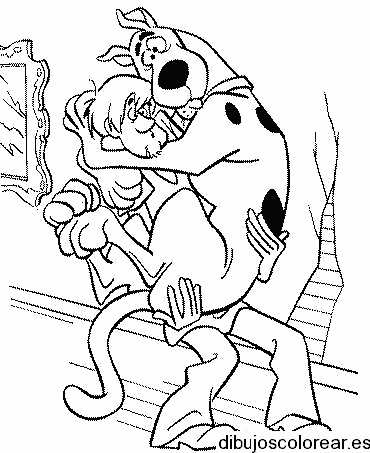 Dibujo de Scooby Doo asustado para colorear