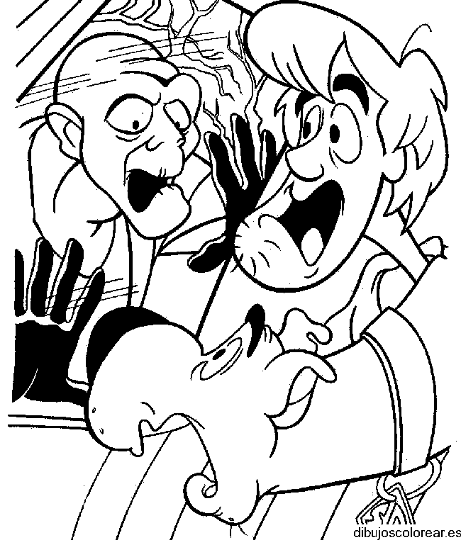 Dibujo de Scooby Doo asustados para colorear