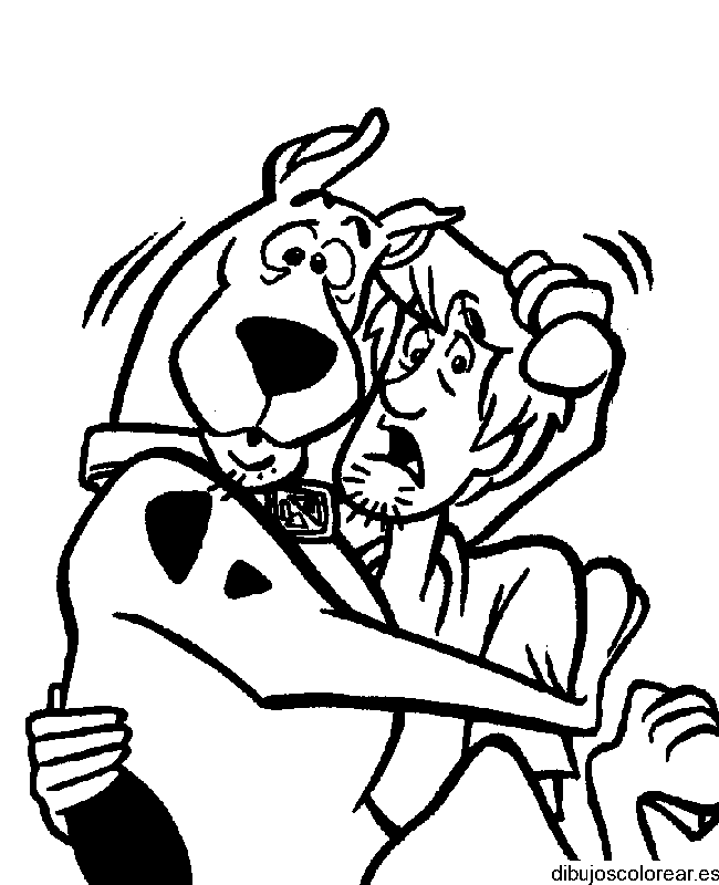 Dibujo de Scooby Doo con miedo para colorear