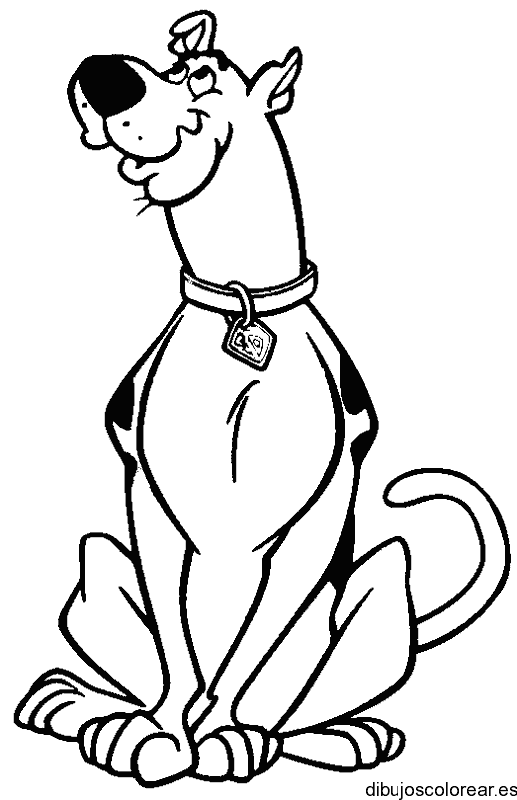 Dibujo de Scooby Doo sentado para colorear