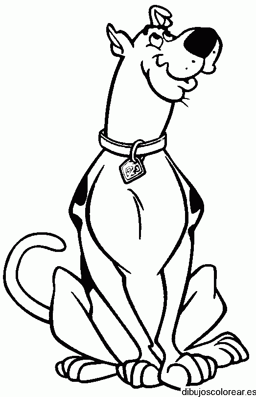 Dibujo de Scooby Doo sentado para colorear