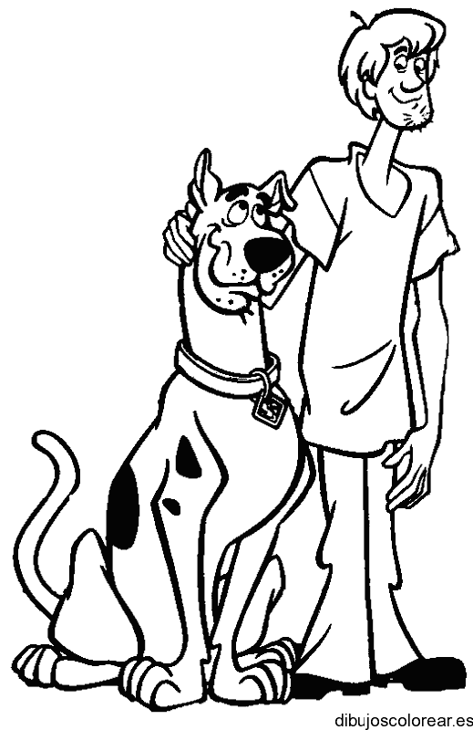Dibujo de Scooby Doo sonríendo para colorear
