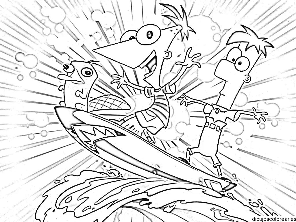 Dibujo de Sirenita y los peces para colorear