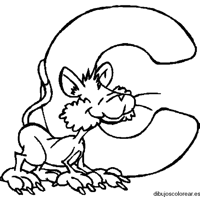 Dibujo de sonriente gato para colorear