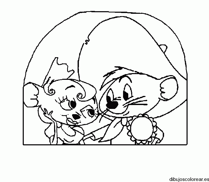 Dibujo de Speedy González con una ratona para colorear