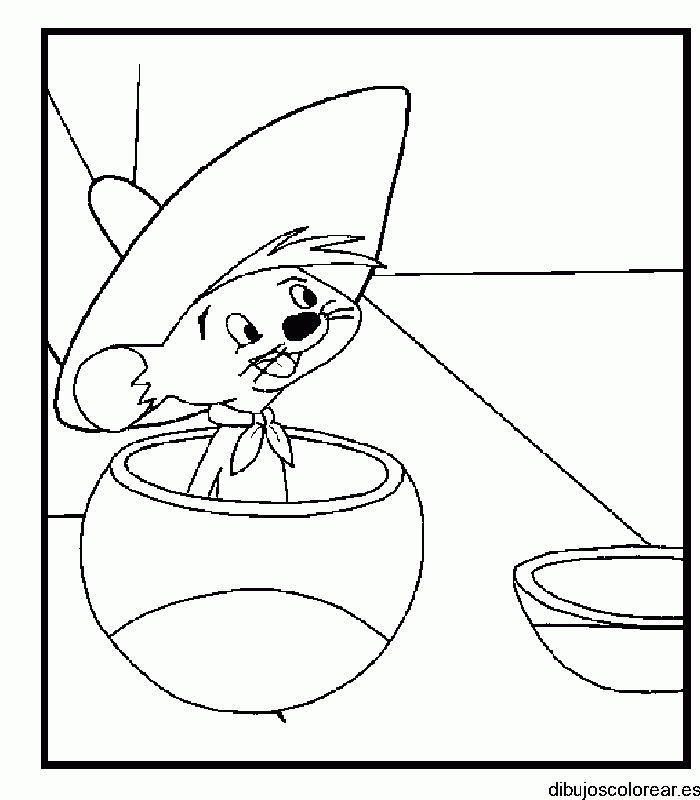 Dibujo de Speedy González dentro de un cuadro para colorear