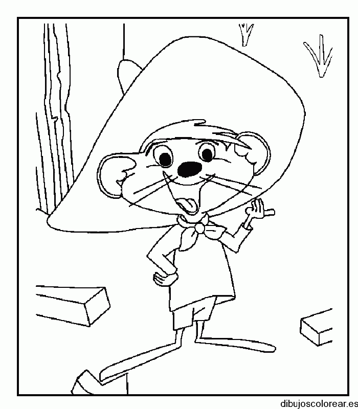 Dibujo de Speedy González riendo para colorear