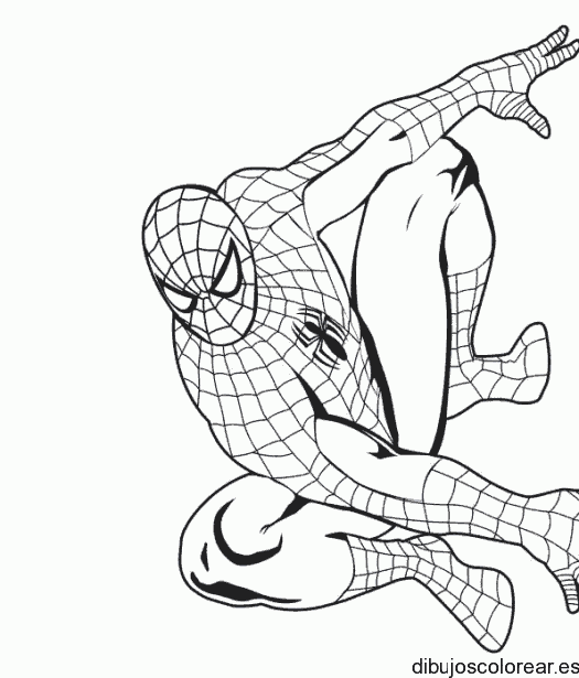 Dibujo de Spiderman en la pared para colorear
