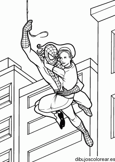 Dibujo de Spiderman y su novia para colorear
