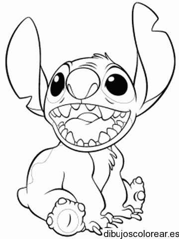 Dibujo de Stitch feliz para colorear