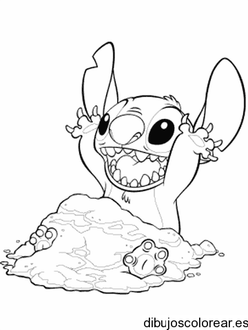 Dibujo de Stitch jugando para colorear