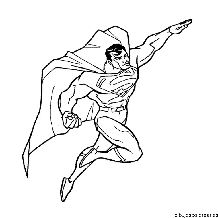 Dibujo de Superman elevándose para colorear