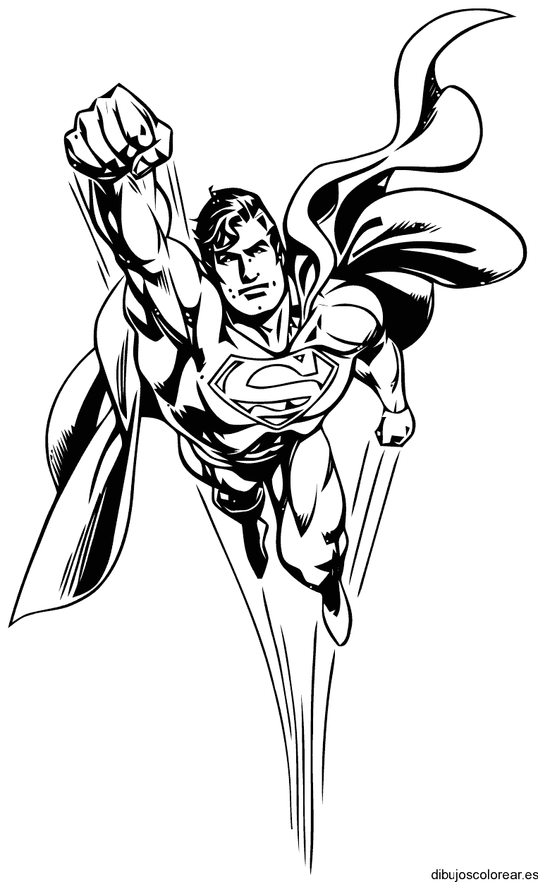 Dibujo de Superman rumbo al cielo para colorear