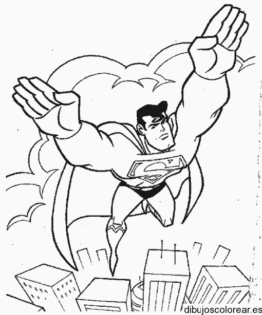 Dibujo de Supermán volando para colorear