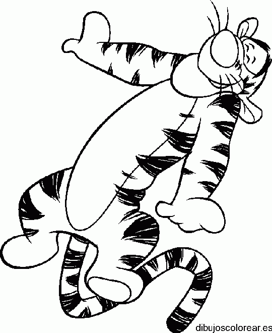 Dibujo de Tigger bailando solo para colorear