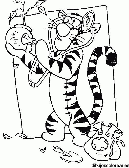Dibujo de Tigger de doctor para colorear