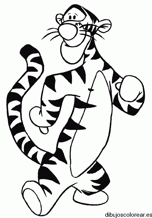 Dibujo de Tigger de paseo para colorear