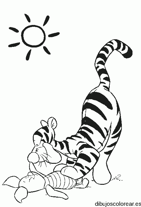 Dibujo de Tigger jugando para colorear