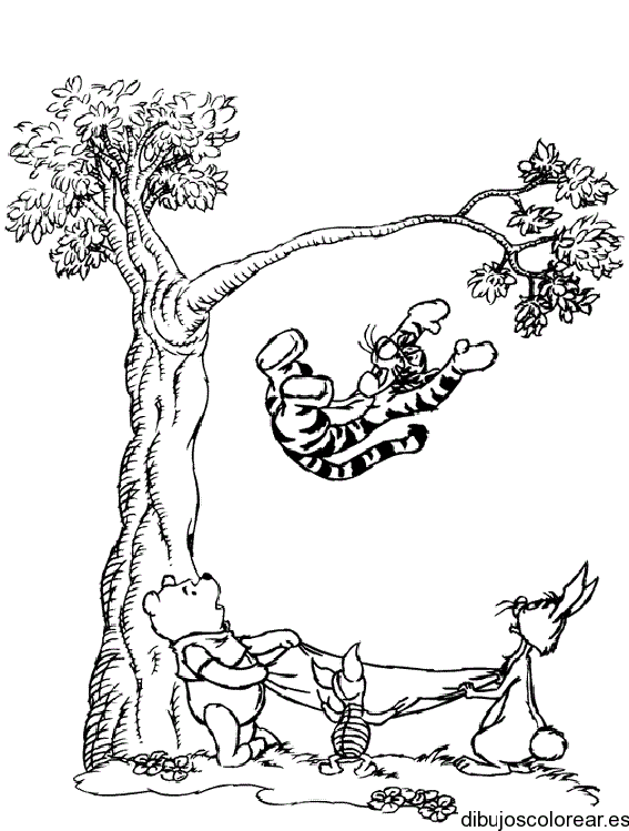 Dibujo de Tigger saltando para colorear