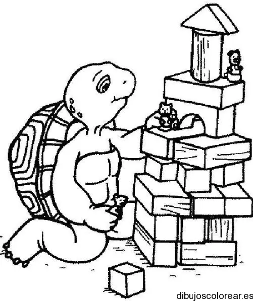 Dibujo de tortuga Franklin jugando para colorear
