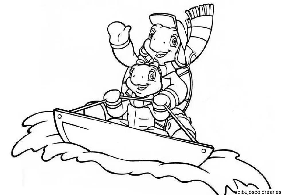 Dibujo de tortugas en alta mar para colorear
