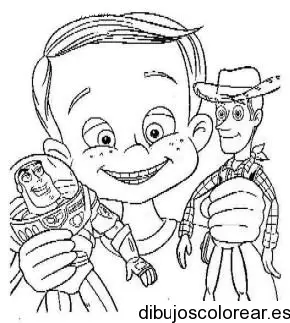 Dibujo de Toy Story Andy y los juguetes para colorear