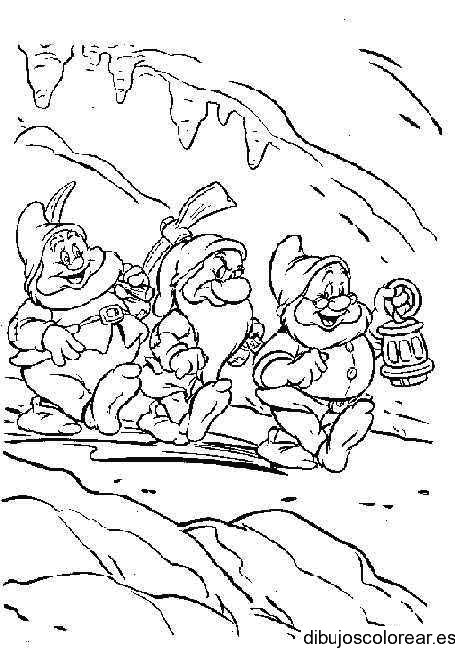 Dibujo de tres enanitos para colorear