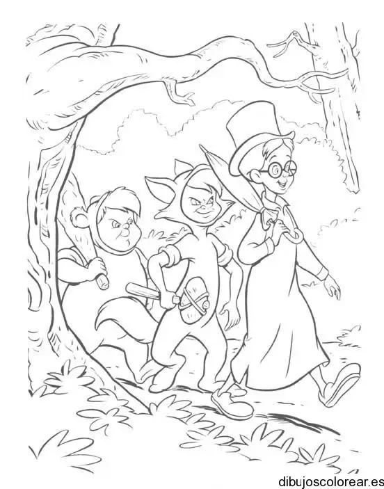Dibujo de tres niños disfrazados para colorear