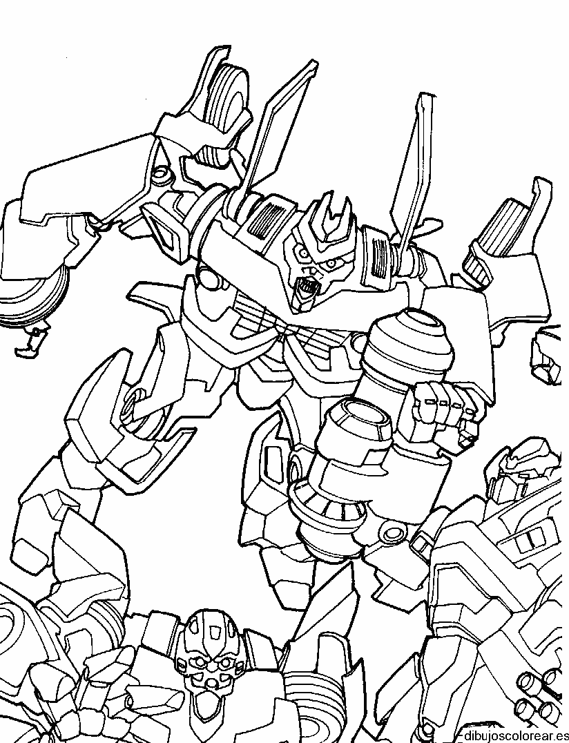 Dibujo de tres robots para colorear