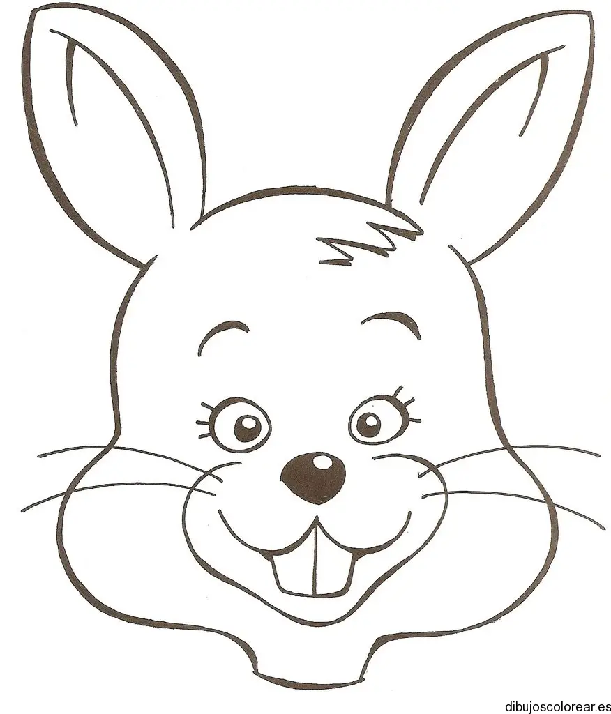 Dibujo de un alegre conejo para colorear