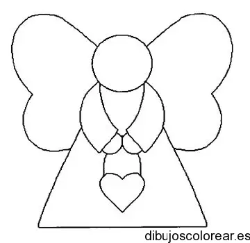 Dibujo de un ángel con un corazón para colorear