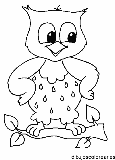 Dibujo de un búho sonriendo para colorear