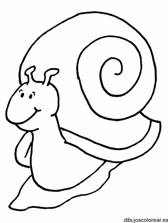 Dibujo de un caracol felíz para colorear