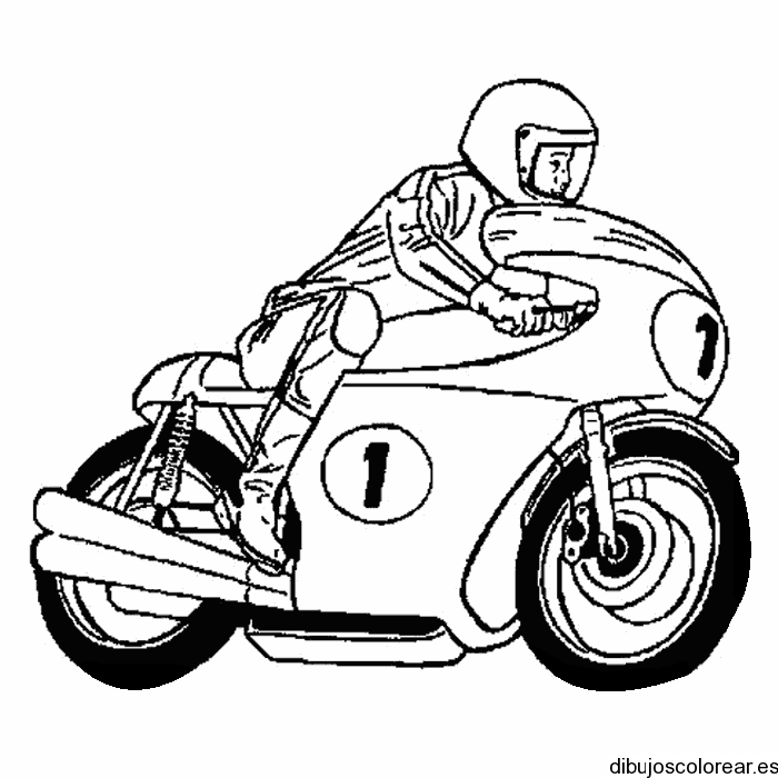 Dibujo de un chico en potente moto para colorear